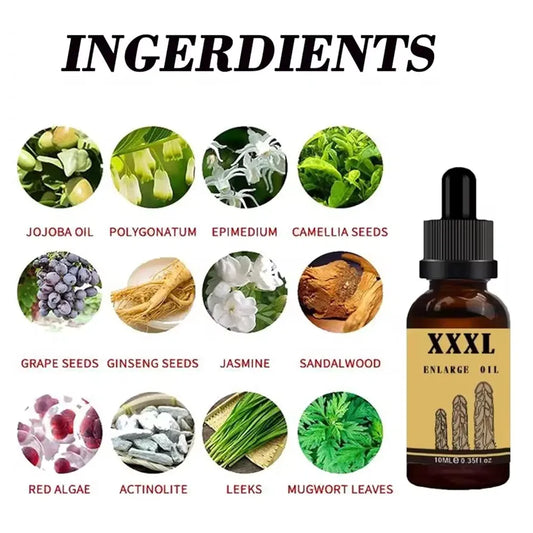 Men's Herbal Massage Oil - Natural Formula for Skin Hydration,50mL