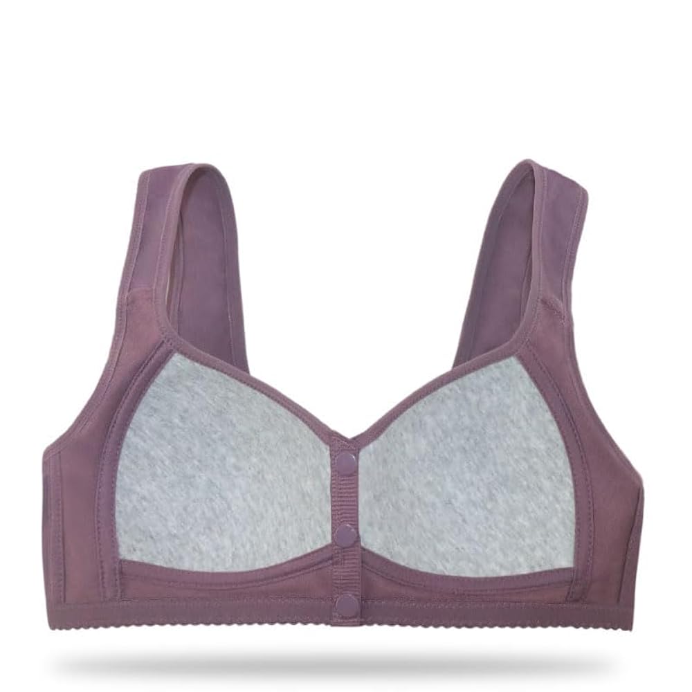 Daisy Bras for Women No Underwire Front Closure Comfort Senior Wireless Snap Closing Bra۔