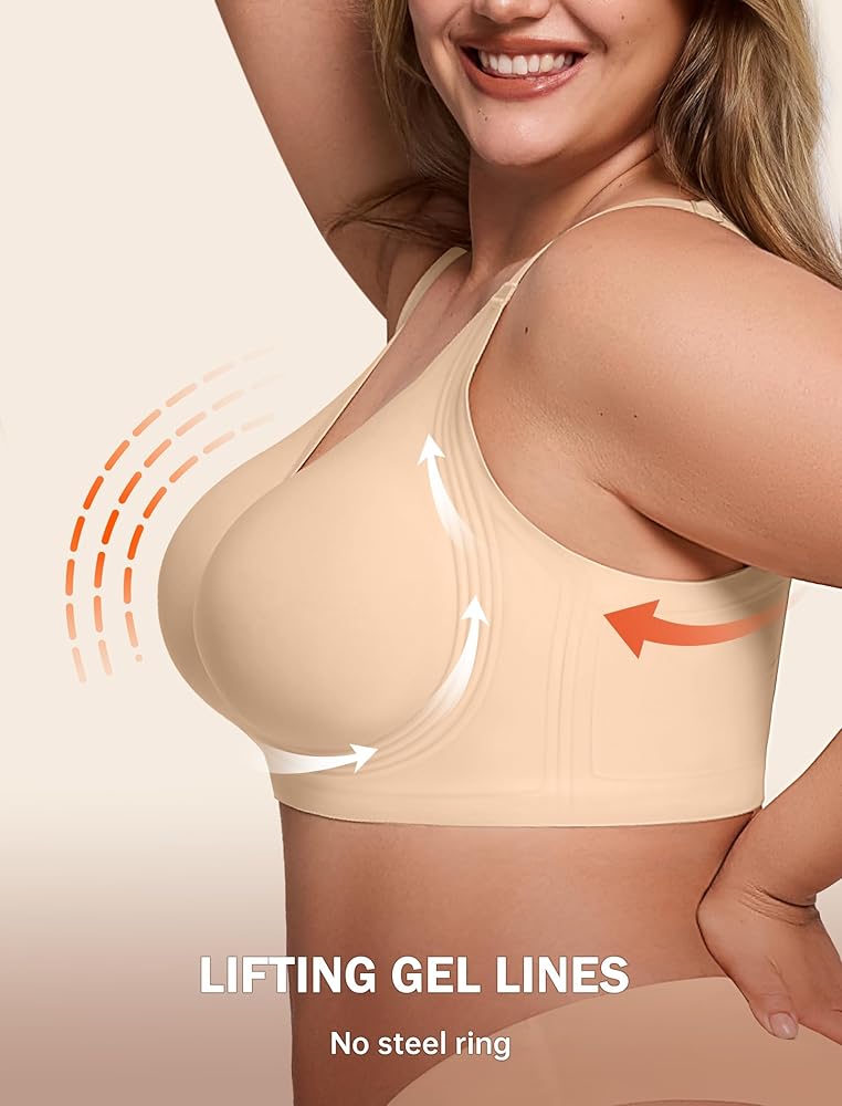 "Women’s Wireless Push Up Bra – Supportive, Seamless, Full Coverage, Plus Size"
